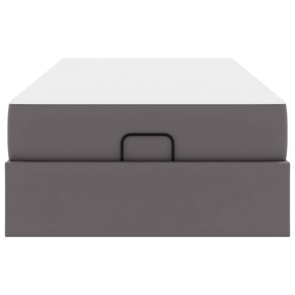 vidaXL Estrutura de cama com colch&atilde;o com colch&atilde;o 2 pcs Cinzeto PVC