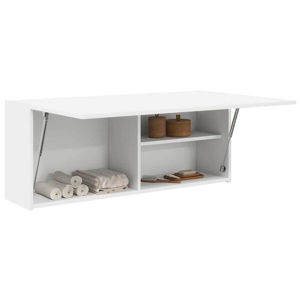 vidaXL Armário parede p/ casa banho 100x25x40 cm deriv. madeira branco