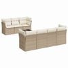 vidaXL 8 pcs conjunto de sof&aacute;s p/ jardim com almofad&otilde;es vime PE bege
