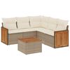 vidaXL 6 pcs conjunto de sof&aacute;s p/ jardim com almofad&otilde;es vime PE bege