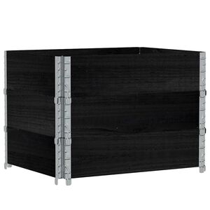 vidaXL Colares p/ paletes 3 pcs 80x60 cm madeira de pinho maci&ccedil;a preto