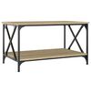 vidaXL Mesa de centro 80x50x45 cm deriv. madeira/ferro carvalho sonoma