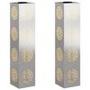 vidaXL Luz Solar LED de Caminho 2 pcs Prateado A&ccedil;o inoxid&aacute;vel
