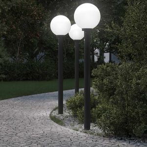 vidaXL Lumin&aacute;rias de balizamento com sensor, 3 unidades, 120 cm, pretas, IP44
