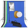 vidaXL Kit est&uacute;dio fotogr&aacute;fico com softbox ilumina&ccedil;&atilde;o/fundo/refletor