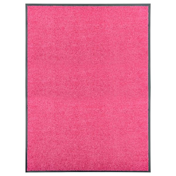 vidaXL Tapete de porta lavável 90x120 cm rosa