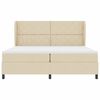 vidaXL Cama Box com colch&atilde;o com cabeceira Creme 200 x 200 cm tecido
