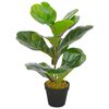 vidaXL Planta figo folhas de violino artificial com vaso 45 cm verde