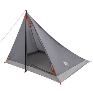 vidaXL Barraca para Caminhadas 4 pessoa Cinza e Laranja