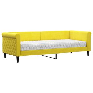 vidaXL Sof&aacute;-cama com colch&atilde;o 80x200 cm veludo amarelo
