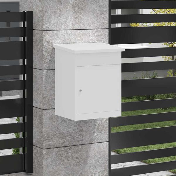 vidaXL Caixa para entrega de pacotes Branco 47.5 x 38 x 59 cm A&ccedil;o