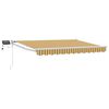 vidaXL Toldo retr&aacute;til manual com LEDs Amarelo, Cinza e Branco 3 x 2 m