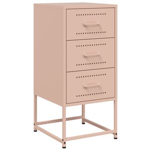 vidaXL Mesa de cabeceira 36x39x78 cm aço rosa