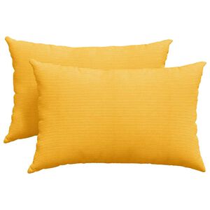 vidaXL Travesseiros de Sof&aacute; 2 pcs Amarelo Claro 60 x 40 cm