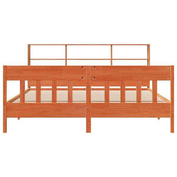 vidaXL Cama sem colchão 180x200 cm pinho maciço castanho-mel
