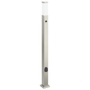 vidaXL Lumin&aacute;ria de poste com sensor e tomada, 110 cm, a&ccedil;o inoxid&aacute;vel, IP44