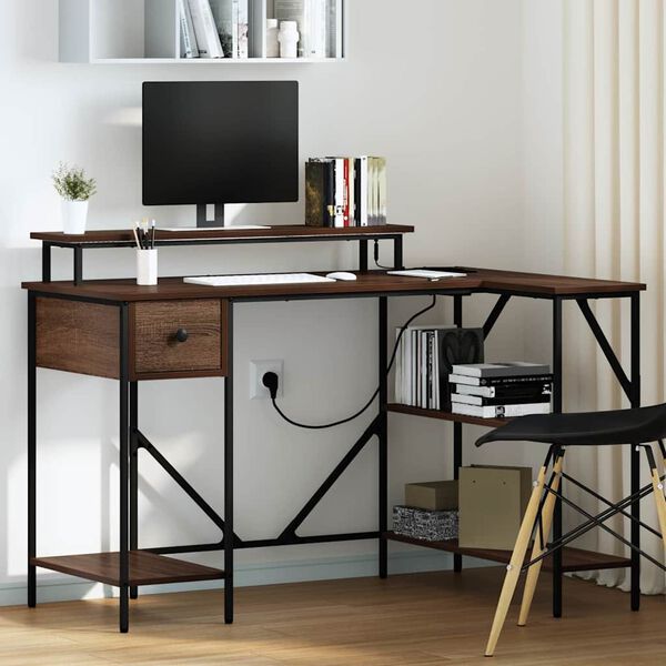 vidaXL Mesa Carvalho Marrom 120 x 79 x 86,5 cm Madeira processada