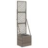 vidaXL Jardineira com Treli&ccedil;a Cinzento 35 x 30 x 135 cm vime PE