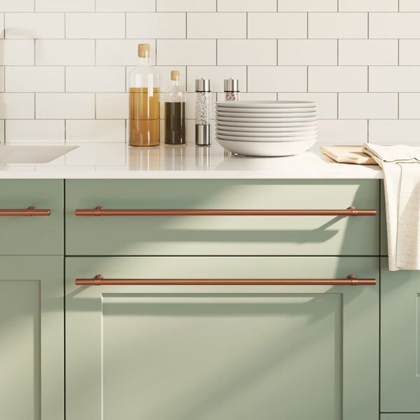 vidaXL Puxadores para m&oacute;veis 10 pcs 480 mm a&ccedil;o inoxid&aacute;vel bronze