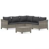 vidaXL 6 pcs conjunto lounge de jardim c/ almofad&otilde;es vime PE cinzento