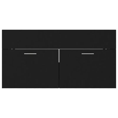vidaXL Armário de lavatório 90x38,5x46 cm contraplacado preto