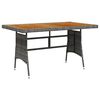 vidaXL Mesa de jardim 130x70x72 cm vime PE e ac&aacute;cia maci&ccedil;a cinzento