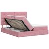 vidaXL Cama com Armazenamento com cabeceira Rosa 200 x 200 cm Veludo