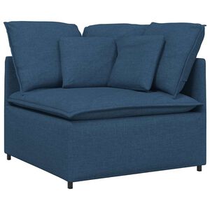 vidaXL M&oacute;dulo de canto para sof&aacute; modular com almofadas, azul, 100 cm
