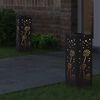 vidaXL Luz Solar LED de Caminho 2 pcs Preto A&ccedil;o Laminado a Frio