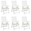 vidaXL Almofad&otilde;es p/ cadeiras de jardim 6 pcs tecido oxford creme