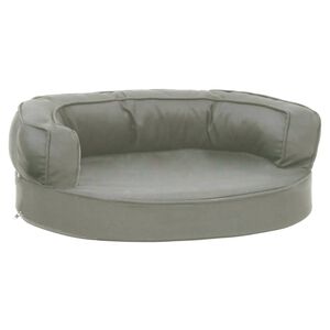 vidaXL Cama para c&atilde;es ergon&oacute;mica 60x42 cm aspeto linho cinzento