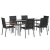 vidaXL 7 pcs conjunto de jantar para jardim textilene e a&ccedil;o preto