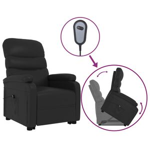 vidaXL Poltrona elevat&oacute;ria couro artificial preto