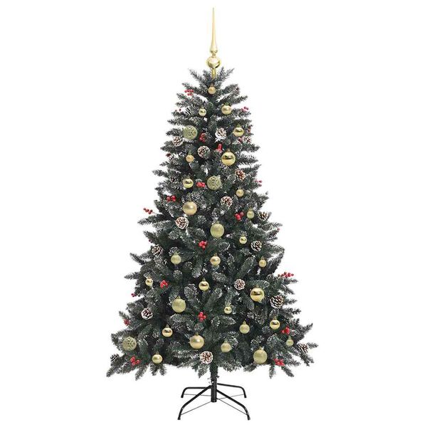 vidaXL &Aacute;rvore de Natal Artificial Verde 150 cm PVC, Pl&aacute;stico e A&ccedil;o
