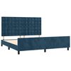 vidaXL Estrutura de cama c/ cabeceira 180x200 cm veludo azul-escuro