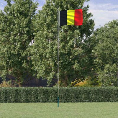vidaXL Bandeira da Bélgica e mastro 6,23 m alumínio