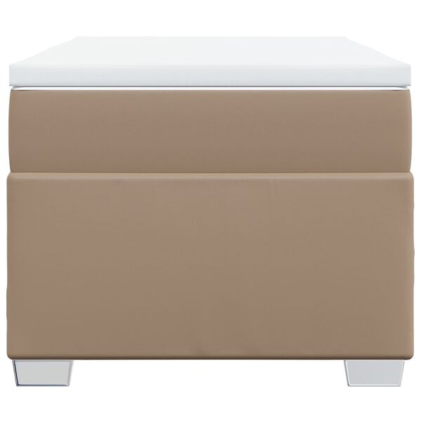 vidaXL Cama com molas/colch&atilde;o 100x200 cm couro artificial cappuccino
