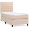 vidaXL Cama com molas/colch&atilde;o 90x190 cm couro artificial cappuccino