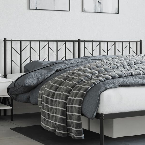 vidaXL Cabeceira de substitui&ccedil;&atilde;o 200 cm metal preto