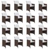 vidaXL 17 pcs conjunto jantar p/ jardim c/ almofad&otilde;es vime PE castanho
