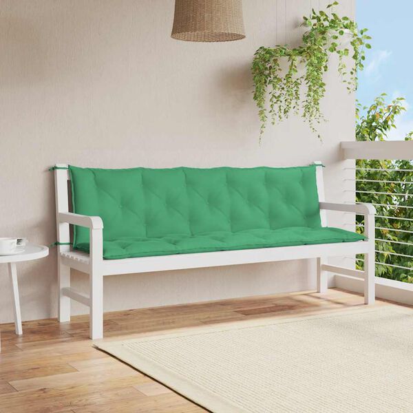 vidaXL Almofad&atilde;o p/ banco jardim 180x(50+50)x7cm tecido oxford verde