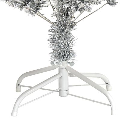 vidaXL Árvore de Natal artificial com suporte 150 cm PET prateado