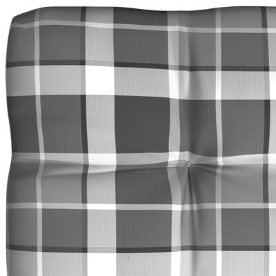 vidaXL Almofadões para sofás de paletes 7 pcs padrão cinzento xadrez