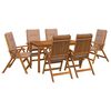vidaXL 7-Piece Garden Dining Set Natural Madeira S&oacute;lida de Ac&aacute;cia