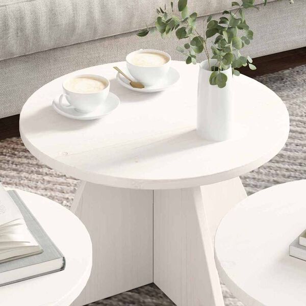 vidaXL Mesa de centro 3 pcs Branco