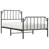 vidaXL Estrutura de cama com cabeceira e p&eacute;s 100x200 cm metal preto