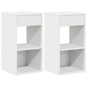 vidaXL Mesas de cabeceira com gaveta 2 pcs 35x34x66,5 cm branco