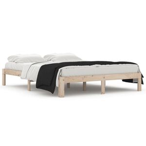 vidaXL Estrutura de cama king 150x200 cm madeira maci&ccedil;a