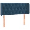 vidaXL Cabeceira cama c/ luzes LED veludo 103x16x78/88 cm azul-escuro