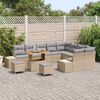 vidaXL Conjunto de Sof&aacute; de Jardim 12 pcs Bege Rattan Sint&eacute;tico